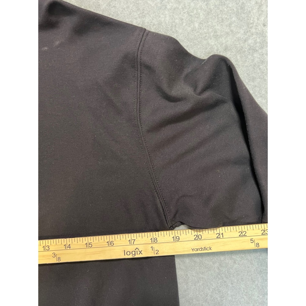LL Bean Mens Long Sleeve Mock Neck T Shirt Size Medium Black Cotton Blend Casual - Picture 4 of 5